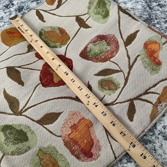 Set of 2 Large 18" Cottagecore Floral Autumn Jacquard Pillow Covers Cases Decor - Picture 8 of 11